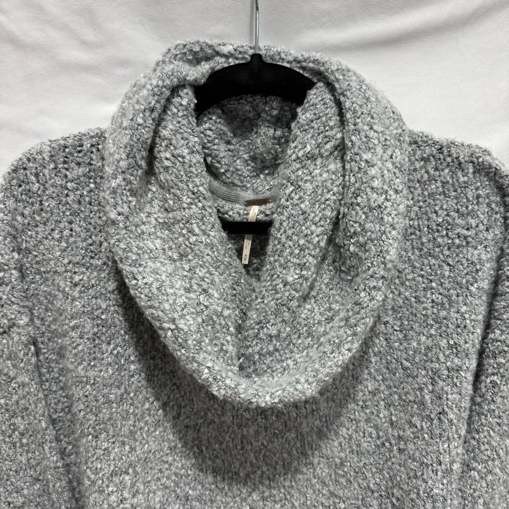 Free People Cozy Cowl Neck Sweater Medium Textured Knit Boho Chic‎ Oversized